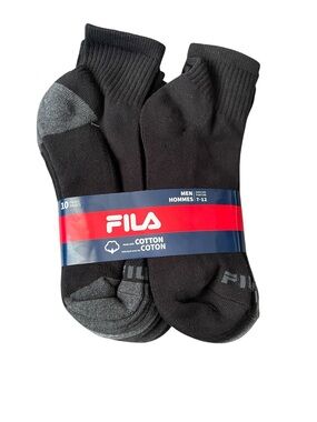 FILA Men's 10-Pack Athletic Ankle Socks